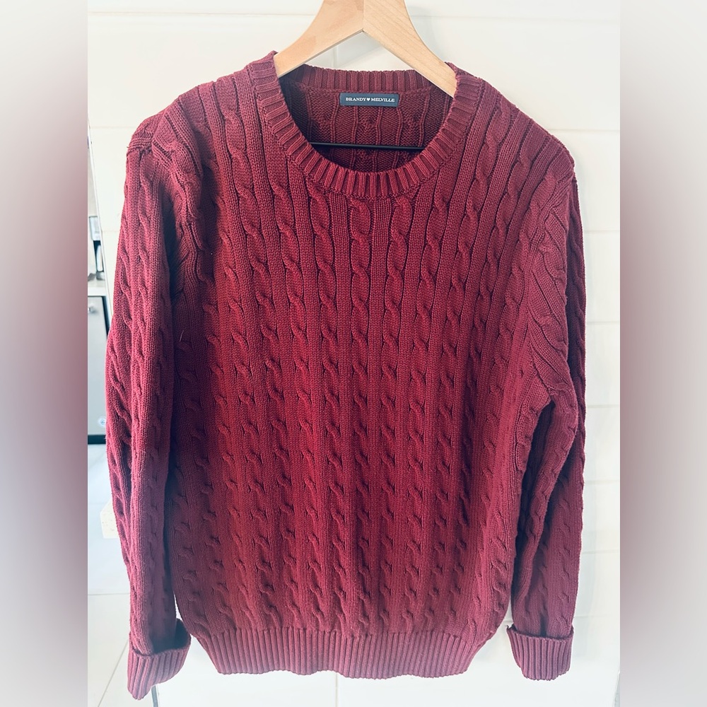 Brandy Melville Martha  Cotton Blend Cable Knit Sweater - Picture 2 of 9